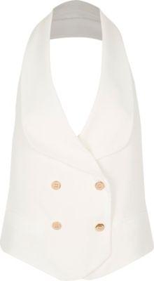 River Island Womens White Open Back Vest