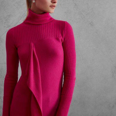 River Island Womens Ri Studio Rib Knit Roll Neck Sweater