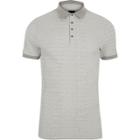 River Island Mens Textured Ribbed Muscle Fit Polo Shirt