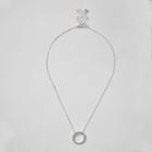 River Island Womens Silver Tone Diamante Pave Circle Necklace