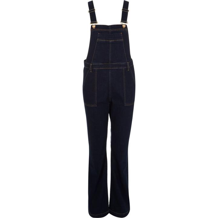 River Island Womens Denim Flared Overalls