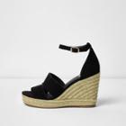 River Island Womens Strappy Gold Espadrille Wedges
