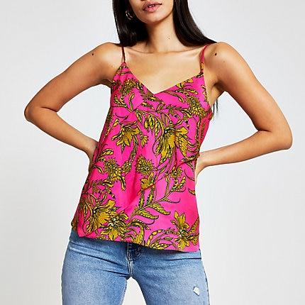 River Island Womens Print Asymmetric Cami Top