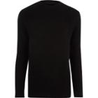 River Island Mens Ribbed Crew Neck Patch Jumper