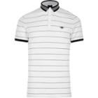 River Island Mens White Stripe Muscle Fit Polo Shirt
