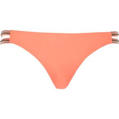 River Island Womens Embellished Strap Bikini Bottoms