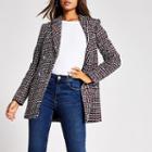 River Island Womens Boucle Double Breasted Longline Blazer