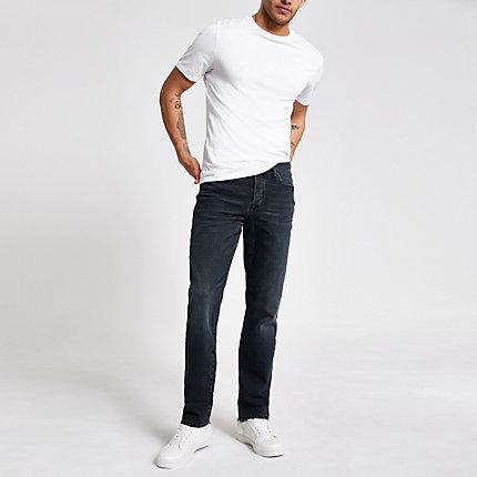 River Island Mens Distressed Dean Straight Leg Jeans
