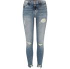 River Island Womens Authentic Wash Ripped Paint Molly Jeggings