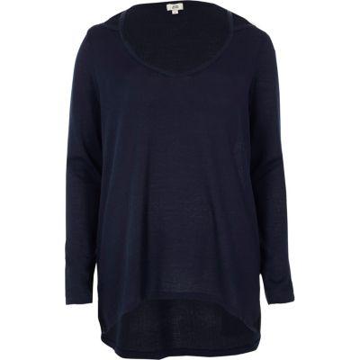 River Island Womens Waffle V Neck Longline Top