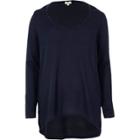 River Island Womens Waffle V Neck Longline Top