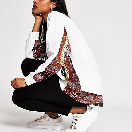 River Island Womens Petite Printed Long Sleeve Sweatshirt