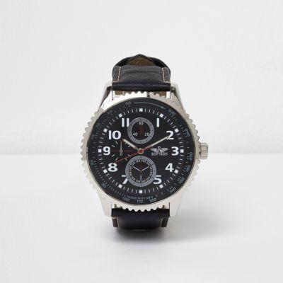 River Island Mens Silver Tone Bezel Watch