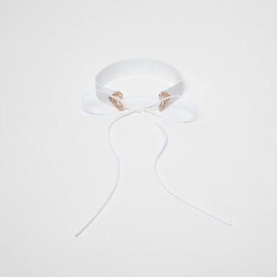 River Island Womens White Filigree Corset Bolo Choker