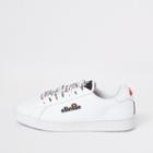 River Island Womens Ellesse White Campo Embroidered Trainers