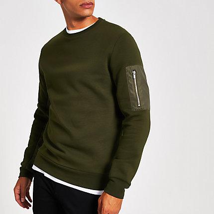 River Island Mens Long Sleeve Utility Sweatshirt