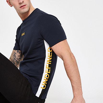 River Island Mens 'undefined' Tape Muscle Fit T-shirt