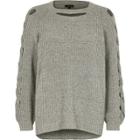 River Island Womens Ribbed Knit Cut Out Sweater
