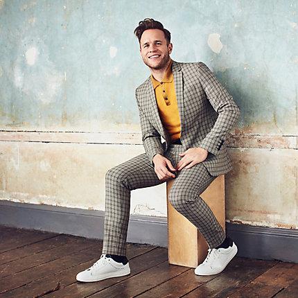 River Island Mens Olly Murs Check Skinny Cropped Trousers