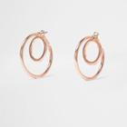 River Island Womens Rose Gold Double Hoop Earrings