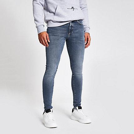 River Island Mens Washed Ollie Spray On Jeans