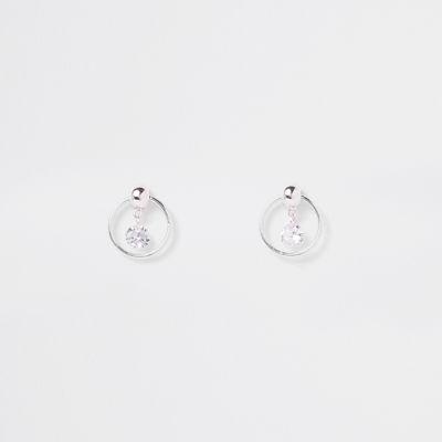 River Island Womens Cubic Zirconia Silver Plated Earrings