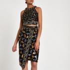 River Island Womens Geo Sequin Embellished Pencil Skirt