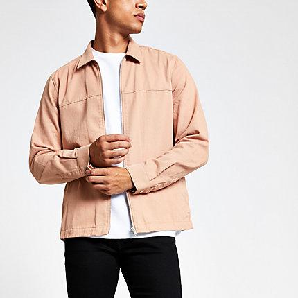 River Island Mens Zip Zip Front Overshirt