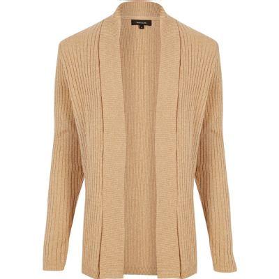 River Island Menslight Waffle Muscle Fit Cardigan