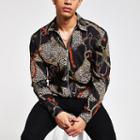 River Island Mens Printed Zip Shirt