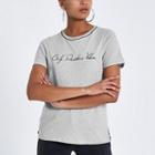 River Island Womens Front Print Piped Fitted T-shirt