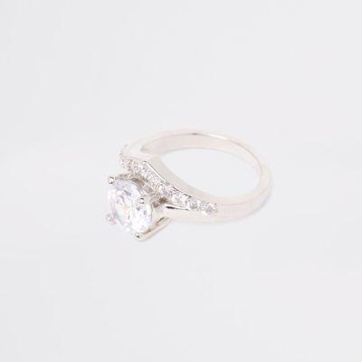 River Island Womens Silver Tone Cubic Zirconia Ring