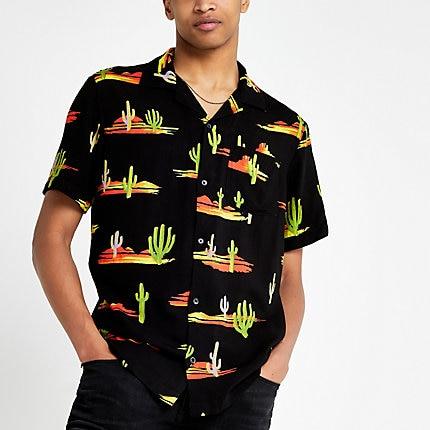 Mens Wrangler Cactus Short Sleeve Shirt