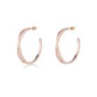 River Island Womens Rose Gold Tone Twist Hoop Earrings