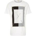River Island Menswhite Graphic Square Foil Print T-shirt