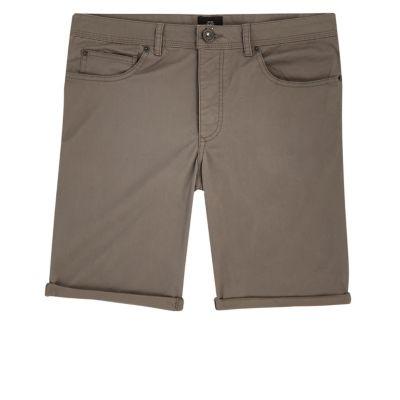 River Island Mens Mink Skinny Chino Shorts