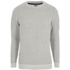 River Island Mens Rib Muscle Fit Crew Neck Sweater