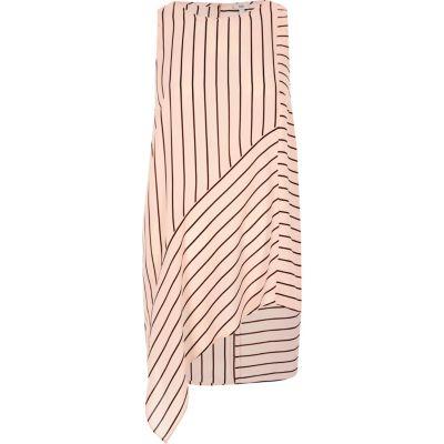River Island Womens Stripe Print Asymmetric Hem Vest