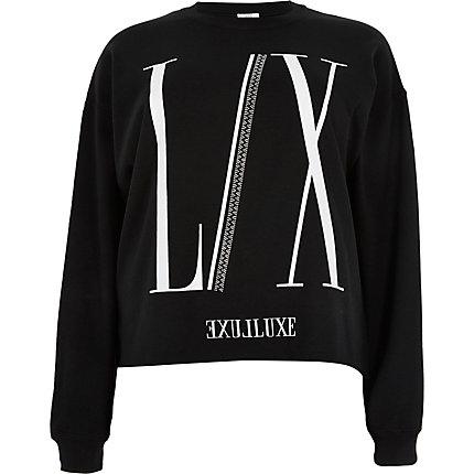 River Island Womens Plus Printed Diamante Crop Sweatshirt