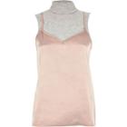 River Island Womens Satin Turtleneck 2 In 1 Top