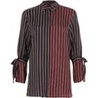 River Island Womens And Red Split Stripe Tie Cuff Shirt
