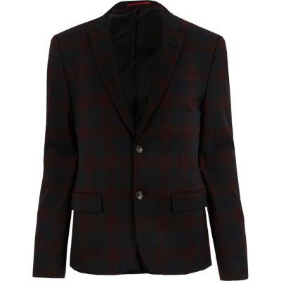 River Island Mens Plaid Skinny Suit Jacket