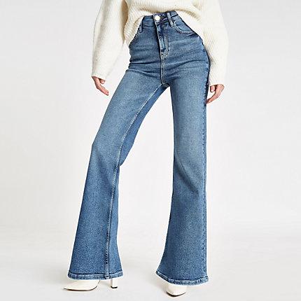 River Island Womens Denim Ri Flared Jeans
