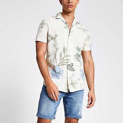 Mens Jack And Jones Printed Short Shirt