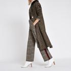 River Island Womens Check Faux Fur Knit Coat