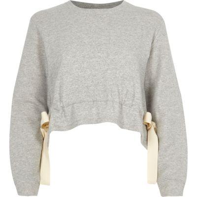 River Island Womens Tie Side Cropped Sweatshirt