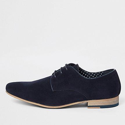 River Island Mens Faux Suede Lace-up Derby Shoes