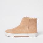 River Island Womens Wide Fit Faux Fur Lined Boots
