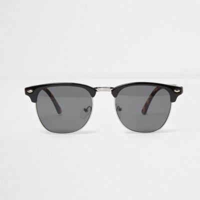 River Island Mens Half Frame Retro Smoke Lens Sunglasses
