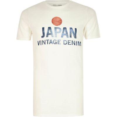 River Island Mens White Jack And Jones 'japan' Print T-shirt